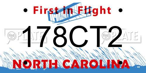 178CT2 North Carolina License Plate