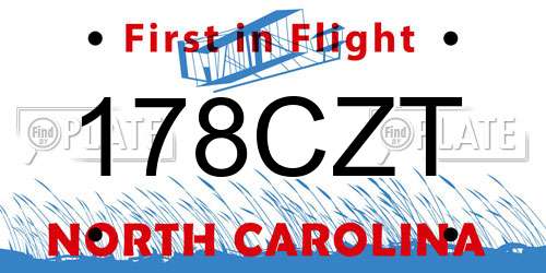 178CZT North Carolina License Plate