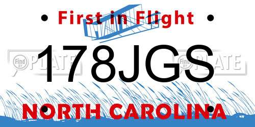 178JGS North Carolina License Plate
