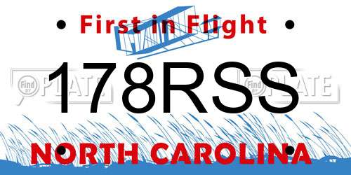 178RSS North Carolina License Plate