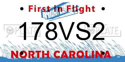 178VS2 North Carolina License Plate