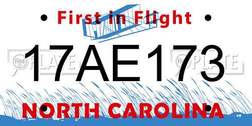 17AE173 North Carolina License Plate
