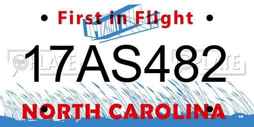 17AS482 North Carolina License Plate