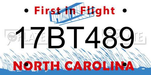 17BT489 North Carolina License Plate