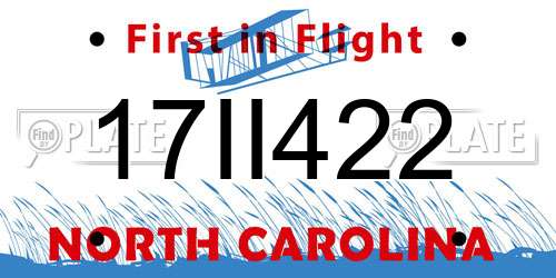17II422 North Carolina License Plate