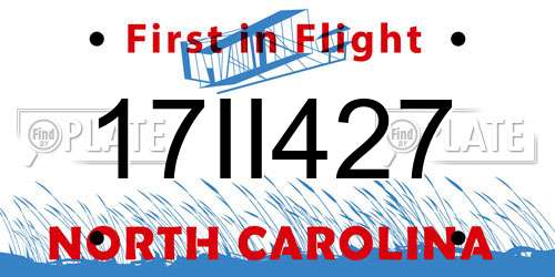 17II427 North Carolina License Plate