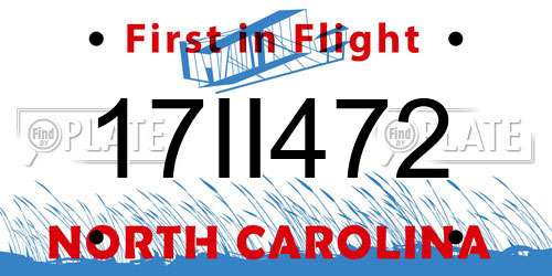 17II472 North Carolina License Plate
