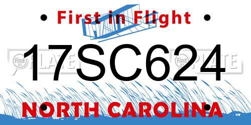 17SC624 North Carolina License Plate