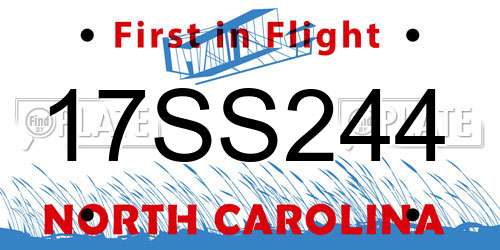 17SS244 North Carolina License Plate