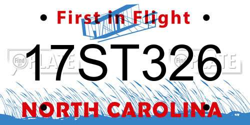 17ST326 North Carolina License Plate