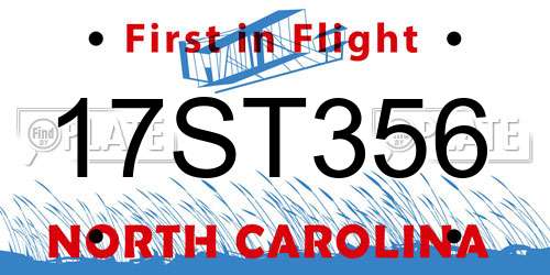 17ST356 North Carolina License Plate