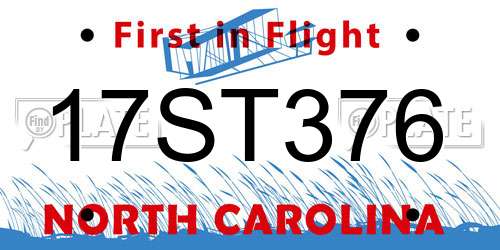 17ST376 North Carolina License Plate