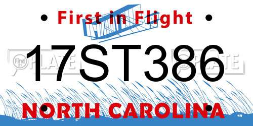 17ST386 North Carolina License Plate