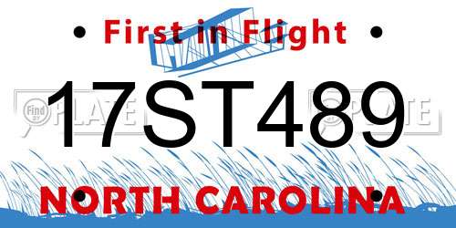 17ST489 North Carolina License Plate