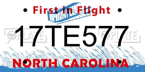 17TE577 North Carolina License Plate
