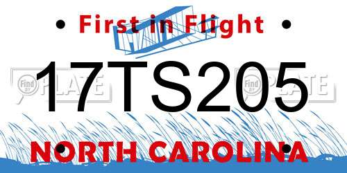 17TS205 North Carolina License Plate