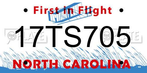 17TS705 North Carolina License Plate