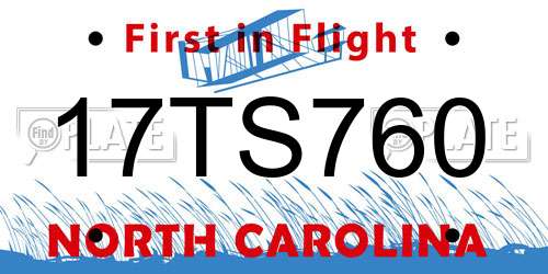 17TS760 North Carolina License Plate