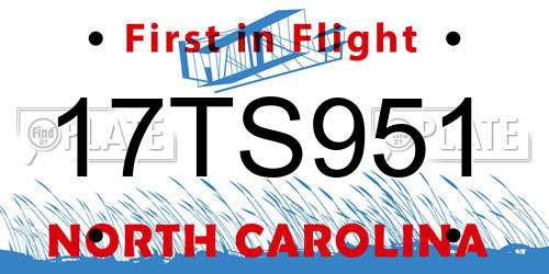 17TS951 North Carolina License Plate