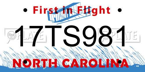 17TS981 North Carolina License Plate