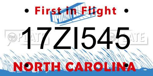 17ZI545 North Carolina License Plate