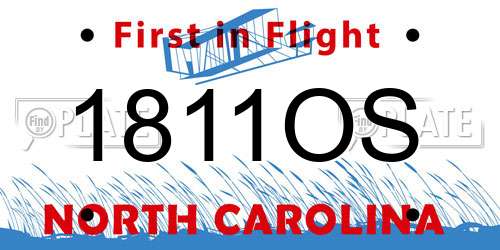1811OS North Carolina License Plate