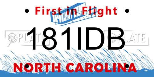 181IDB North Carolina License Plate