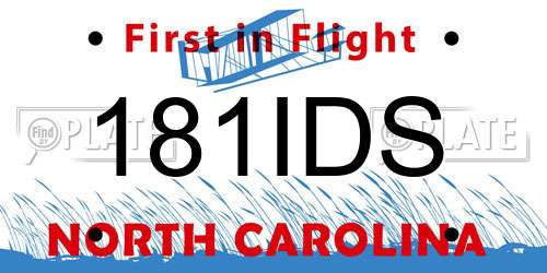 181IDS North Carolina License Plate