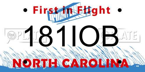 181IOB North Carolina License Plate