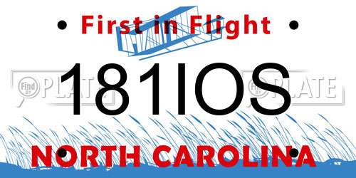 181IOS North Carolina License Plate