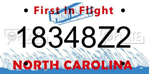 18348Z2 North Carolina License Plate