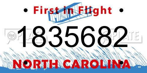 1835682 North Carolina License Plate