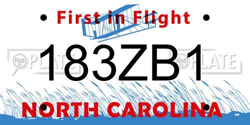 183ZB1 North Carolina License Plate