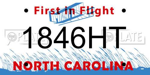 1846HT North Carolina License Plate