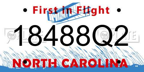 18488Q2 North Carolina License Plate