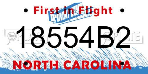 18554B2 North Carolina License Plate