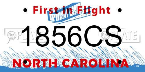 1856CS North Carolina License Plate