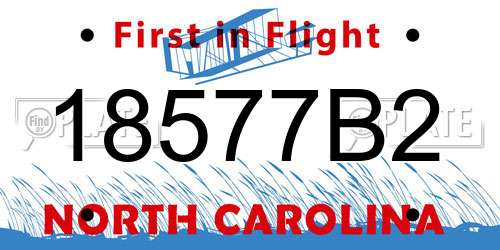 18577B2 North Carolina License Plate