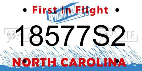 18577S2 North Carolina License Plate