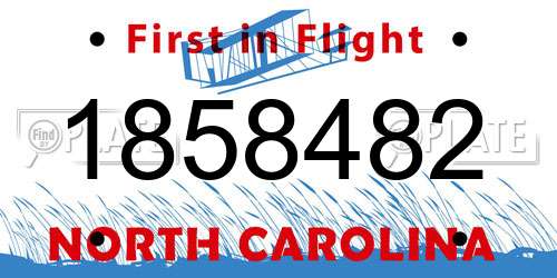 1858482 North Carolina License Plate