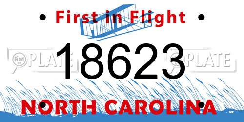 18623 North Carolina License Plate