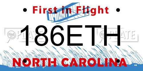 186ETH North Carolina License Plate