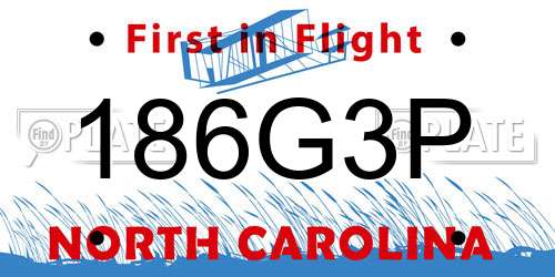 186G3P North Carolina License Plate
