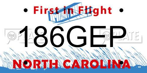 186GEP North Carolina License Plate