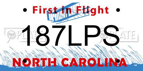 187LPS North Carolina License Plate