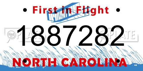 1887282 North Carolina License Plate