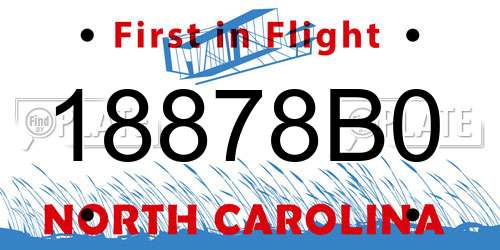 18878B0 North Carolina License Plate
