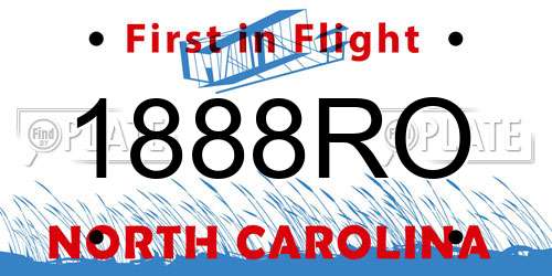 1888RO North Carolina License Plate