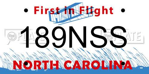 189NSS North Carolina License Plate