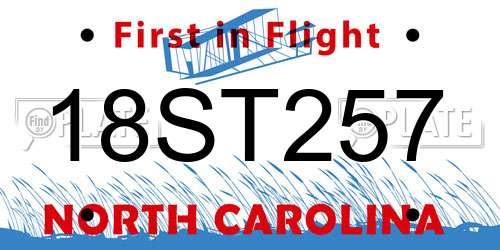 18ST257 North Carolina License Plate